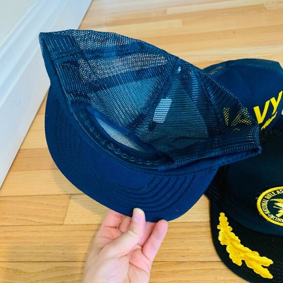 Lot of 3 Trucker NAVY Hats Caps and 1 NRA Hat - Picture 10 of 13
